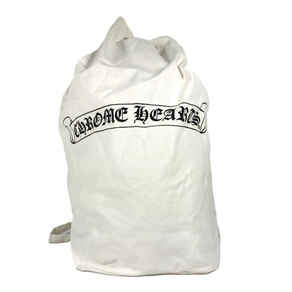 Chrome Hearts Handbags - CHROME HEARTS logo Drawstring bag Shoulder Bag cotton White